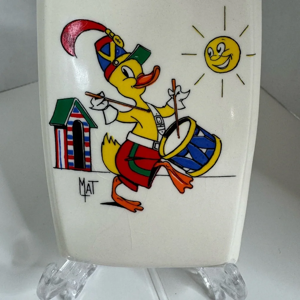 Vintage Duck Bath tiles. Signed “MAT”. Four ceramic tiles. Just fun! (4-O) - Picture 5 of 7